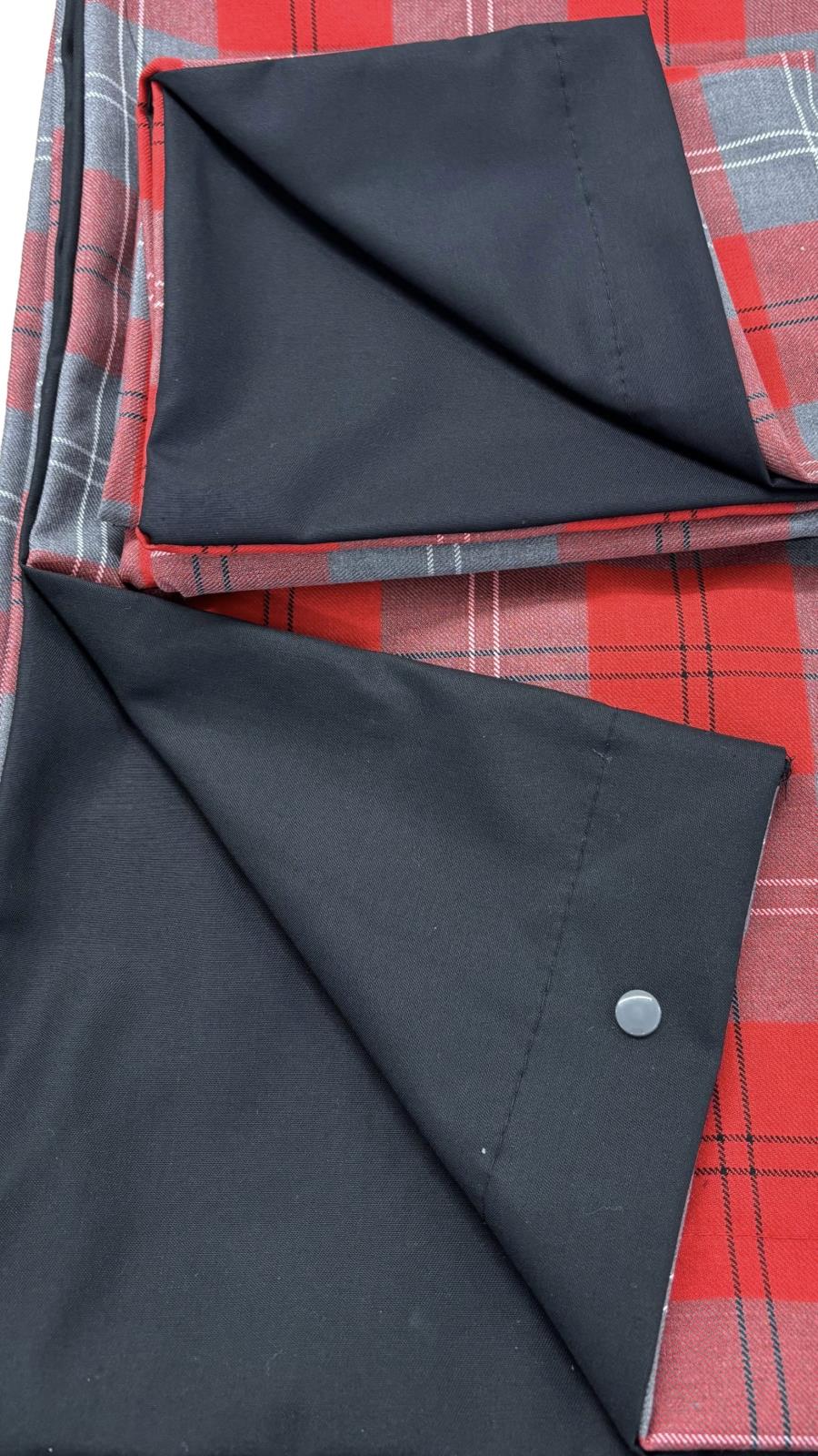 Single Duvet Set Grey Red Check 1012 Whiterig Truck Curtains